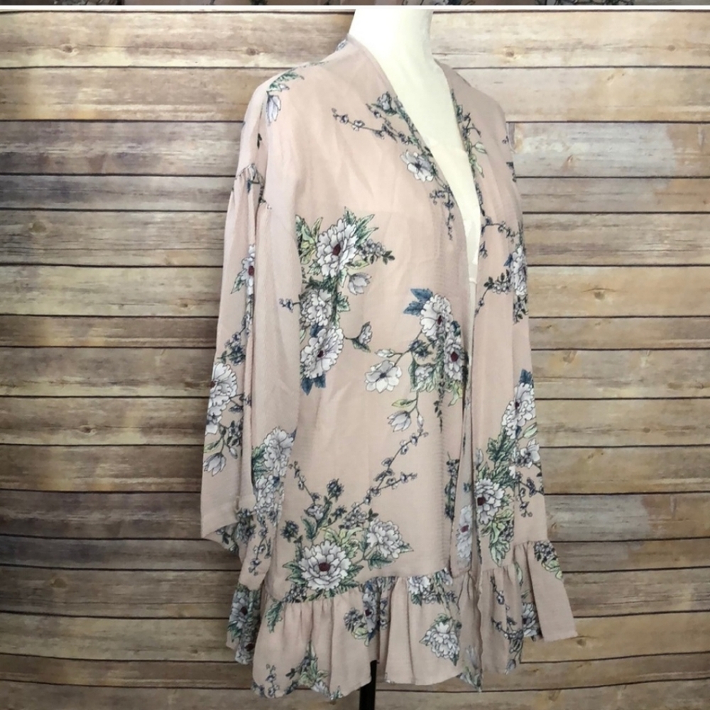 PLEIONE Floral Kimono Cardigan Size Medium
